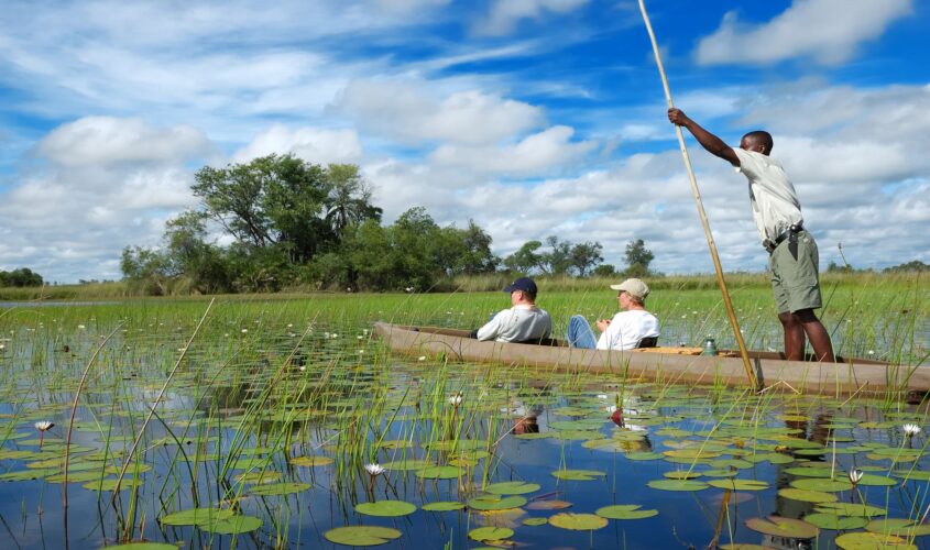 Safari en mokoro en el Delta del Okavango