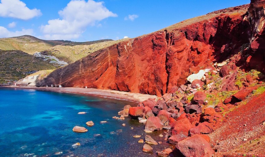 platja vermella santorini destí grècia mida web